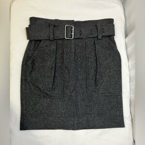 Vtg Burberry Brit Grey Charcoal Grey Wool Mini Skirt Size USA 2 | UK 4 | ITA 36